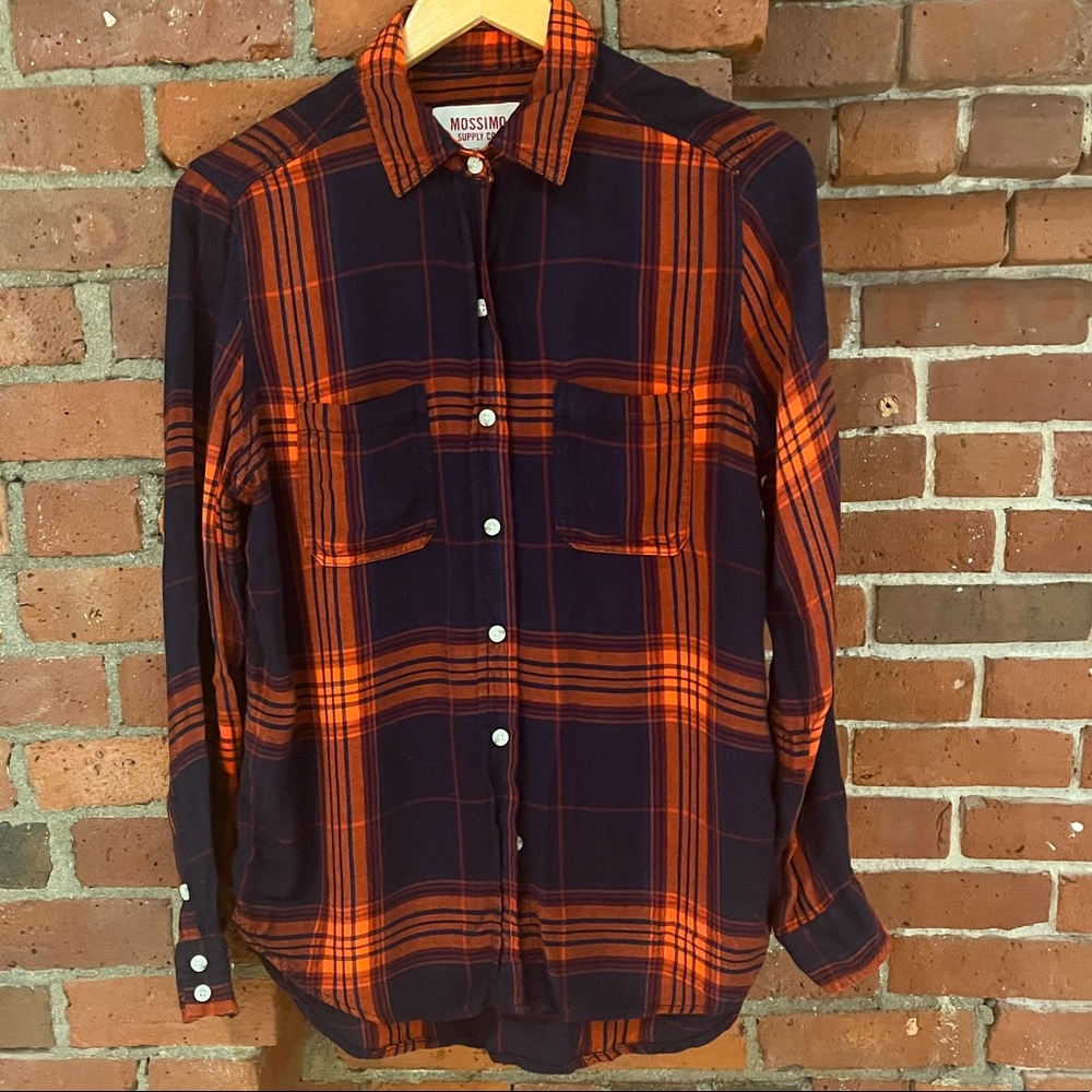 Mossimo Plaid Boyfriend Fit Top S